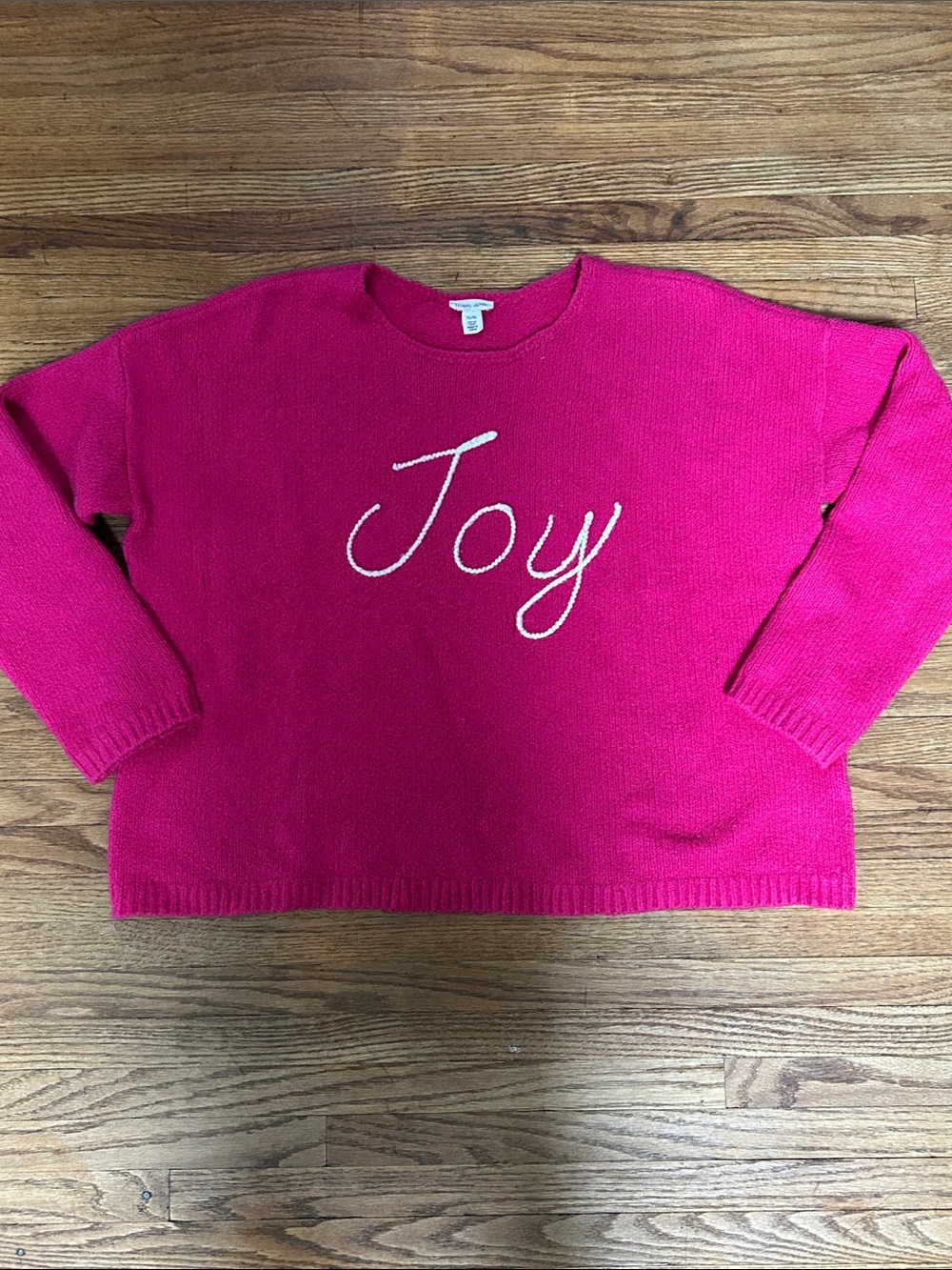 Tribal Women's 'Joy' Script Crewneck Sweater in Hot Pink